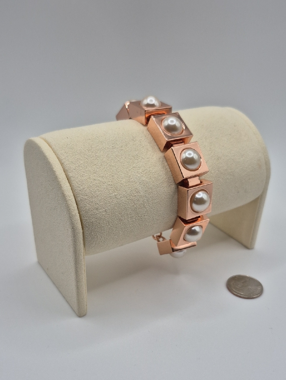Ted Baker Rose Gold Pearl Block Bracelet